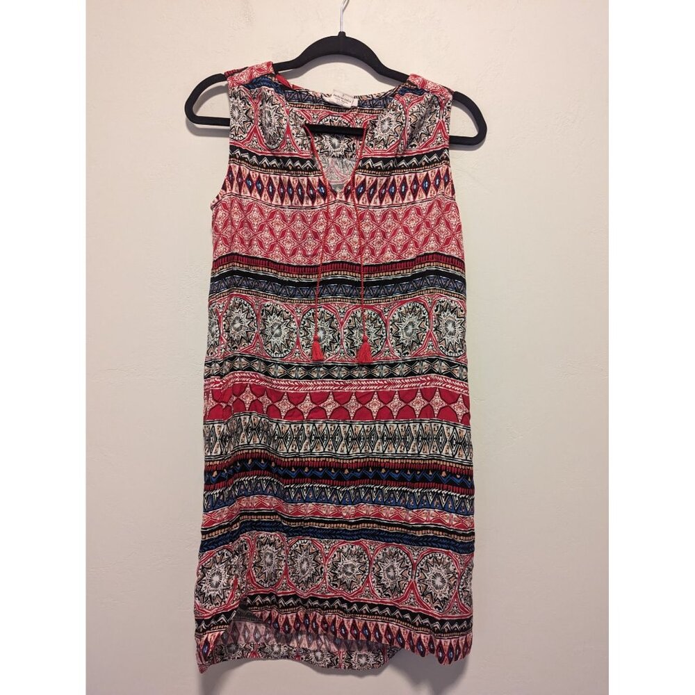 Boho Style Sleeveless Dress By Beachlunchlounge Small Ethnic Print
